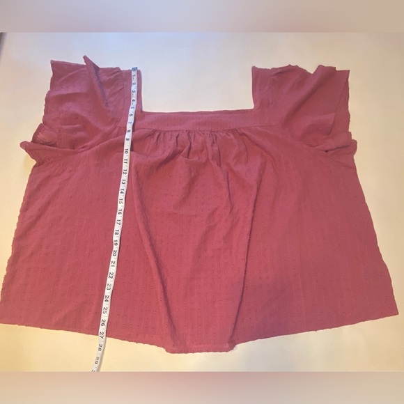 Torrid Clip Jacquard Square Neck Flutter Sleeve Top Size 5, 5X, 28 NWT - Picture 8 of 9